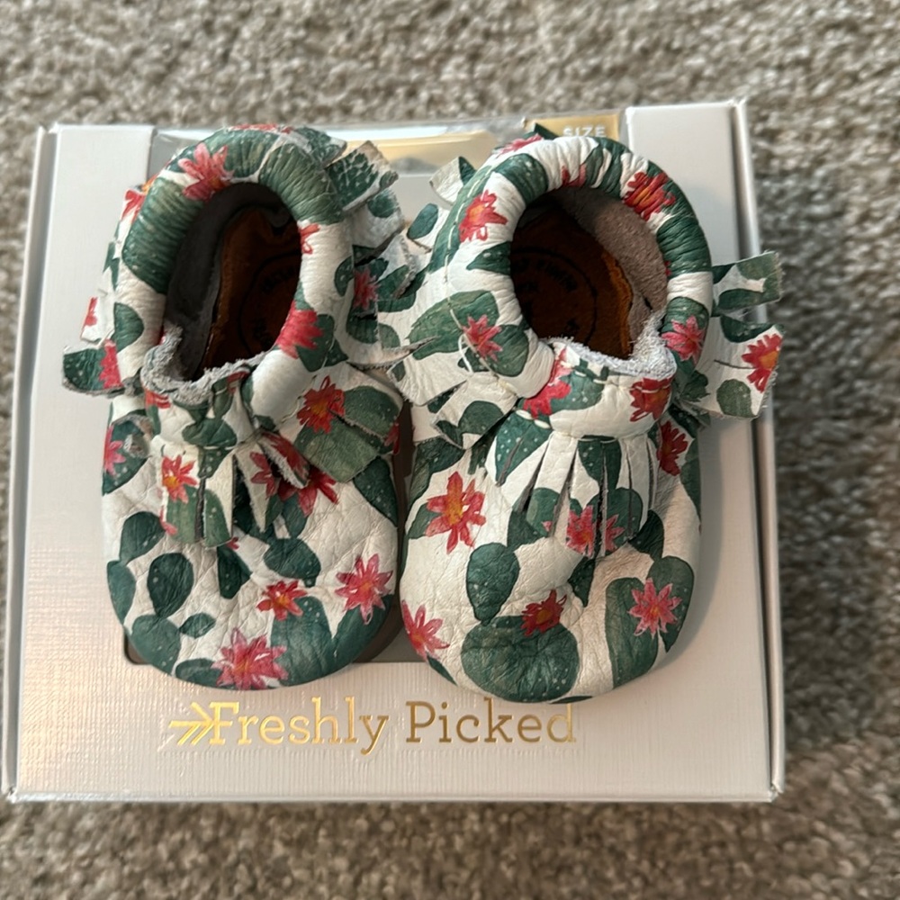 Freshly picked desert bloom cactus moccasins